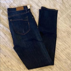 Express skinny mi rise dark wash jeans